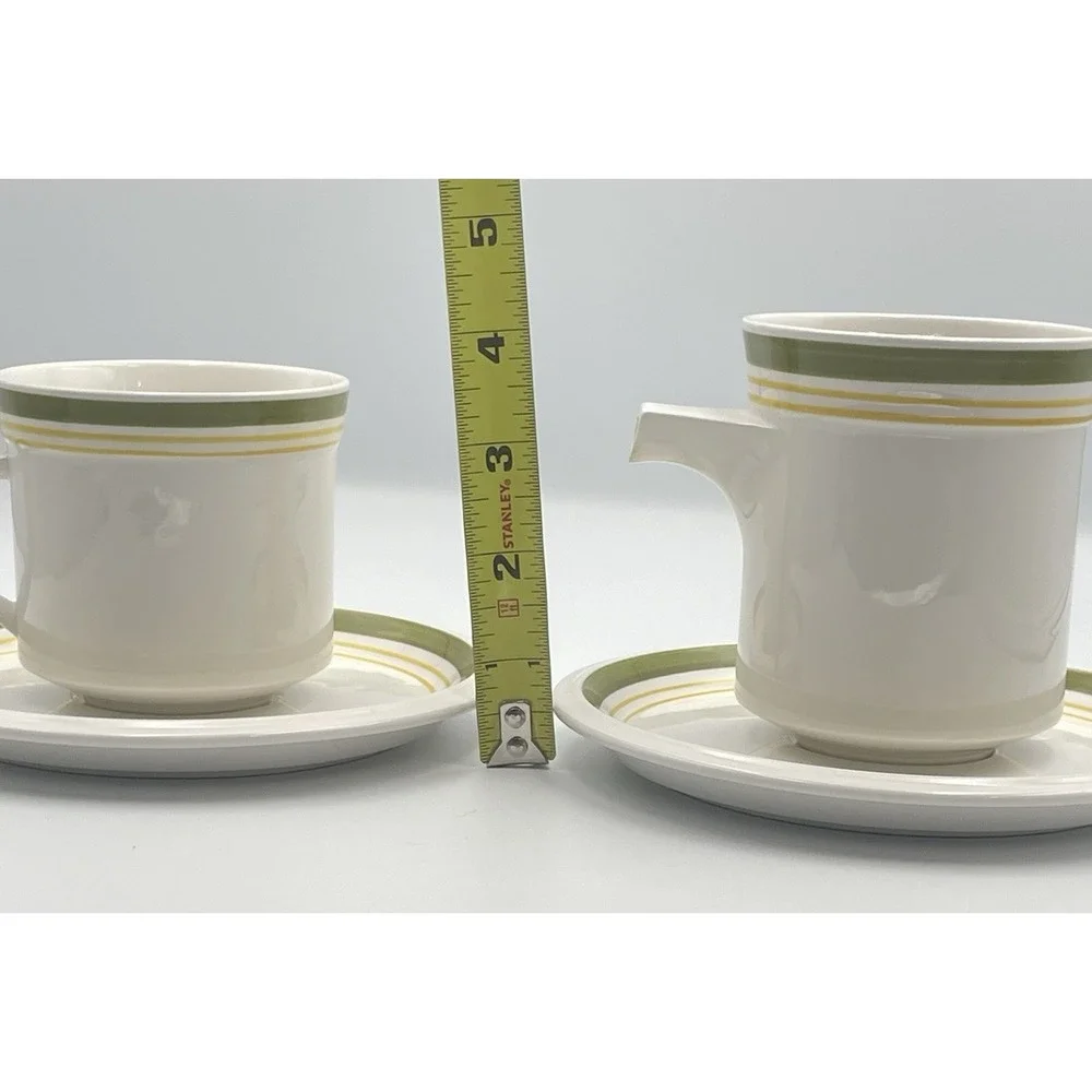 Mikasa Light 'n Lively Bahama 5401 Cup & Spouted Feeder Cup w/ Saucers Japan‎